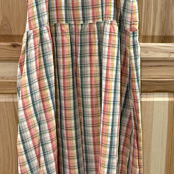GAP Women’s Multi Color Plaid Cottagecore Prairiecore Feminine Maxi Sundress - Picture 9 of 13